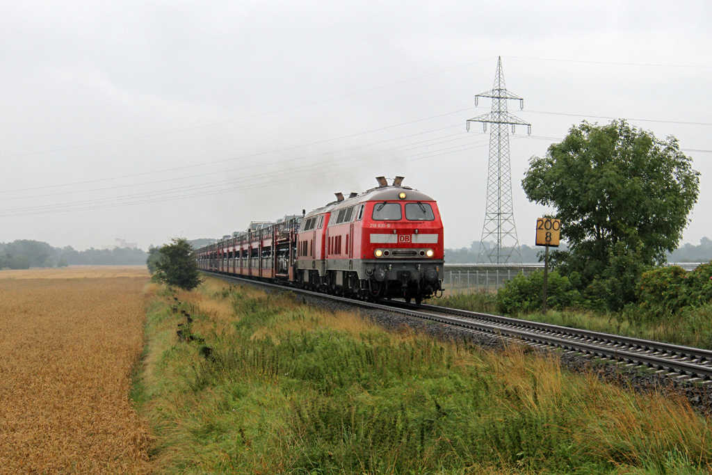 Die 218 831-6 und 218 369-7 bei Nieb�ll am 16,08,12