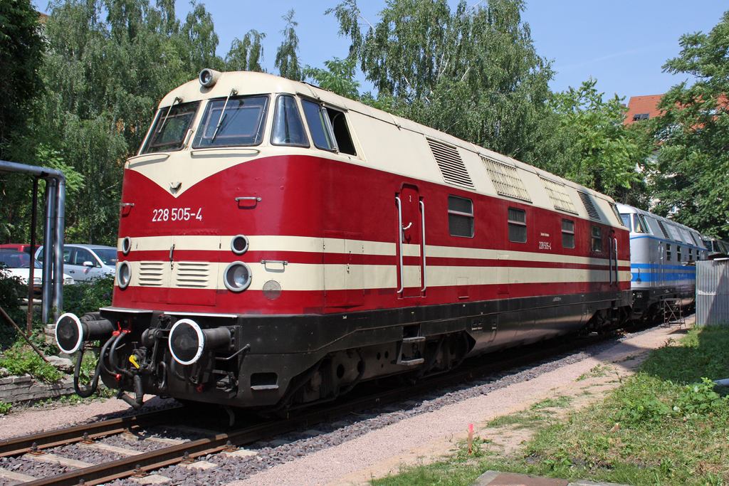 Die 228 505-4 im DB Museum Halle (Saale) am 03,07,10