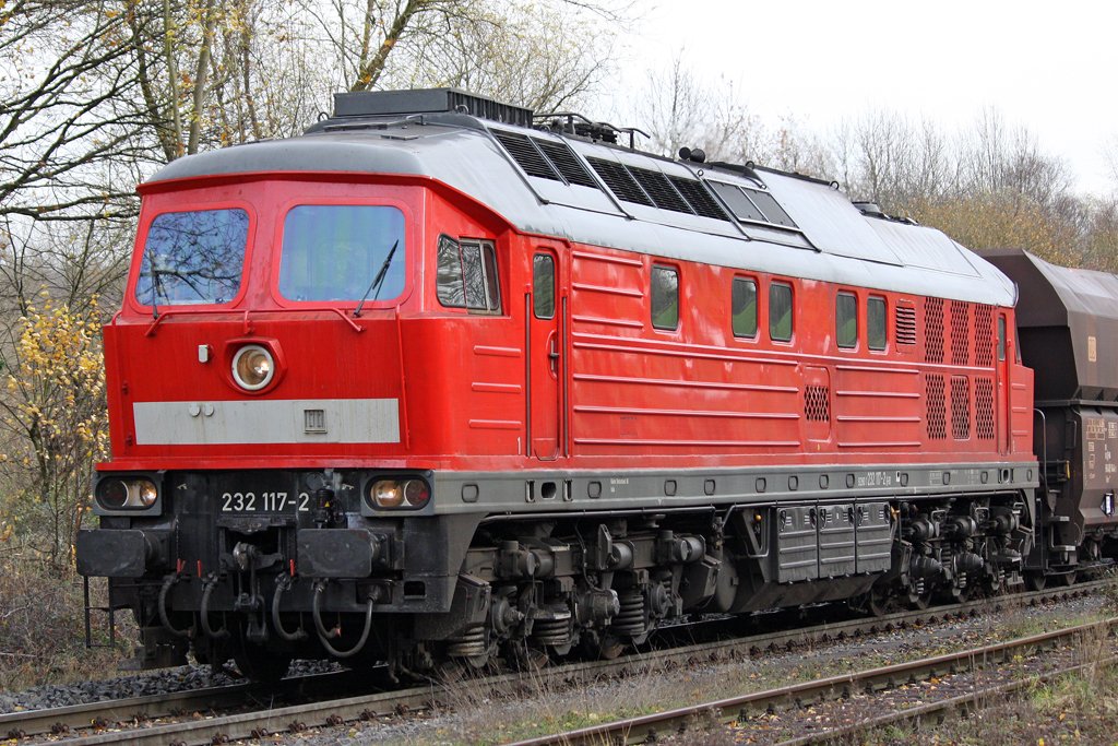 Die 232 117-2 in W�lfrath Flandersbach , am 18,11,09