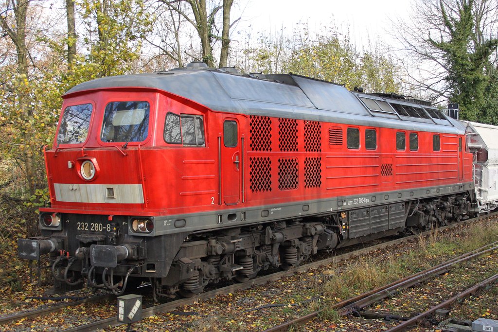 Die 232 280-8 in W�lfrath Flandersbach , am 03,11,09