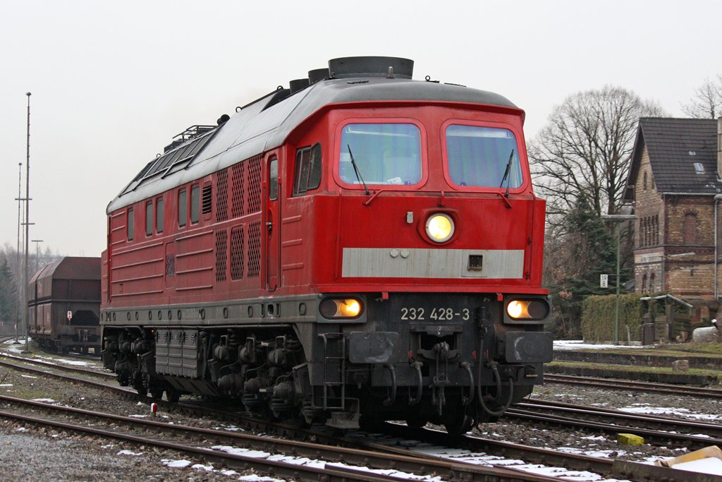 Die 232 428-3 beim Rangieren in Dornap Hahnenfurt am 12,03,10