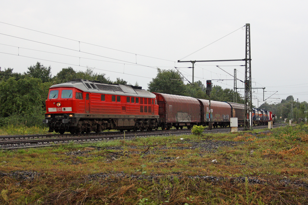 Die 233 709-5 in Hamburg-Unterelbe am 10,08,11