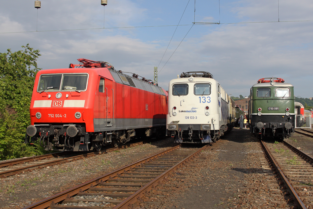 Die 752 004-2 , 139 133-3 und E50 091 im DB Museum Koblenz L�tzel am 02,06,12