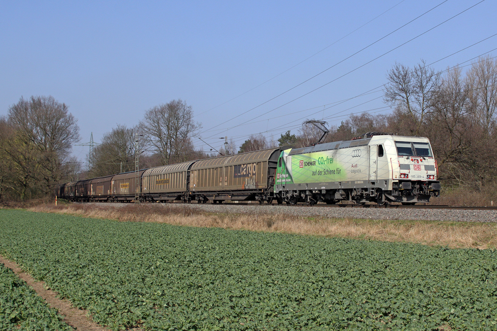 Die Co2 185 389-4 in Ratingen Lintorf am 22,03,12