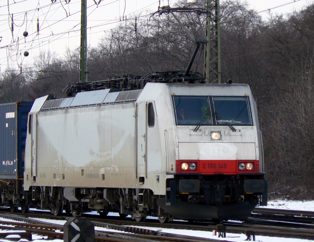 die entklebte ITL E 186 149, aufgenommen in Gremberg am 31.01.2010