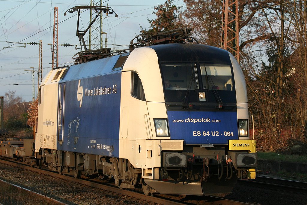 Die ES 64 U2-064 in Ratingen Lintorf am 13.12.09 