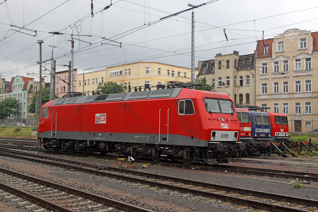 Die MEG 804 ( 156 004-4 ) beim Sommerfest im DB Museum / DB Regio Werk Halle (Saale) am 02,07,11