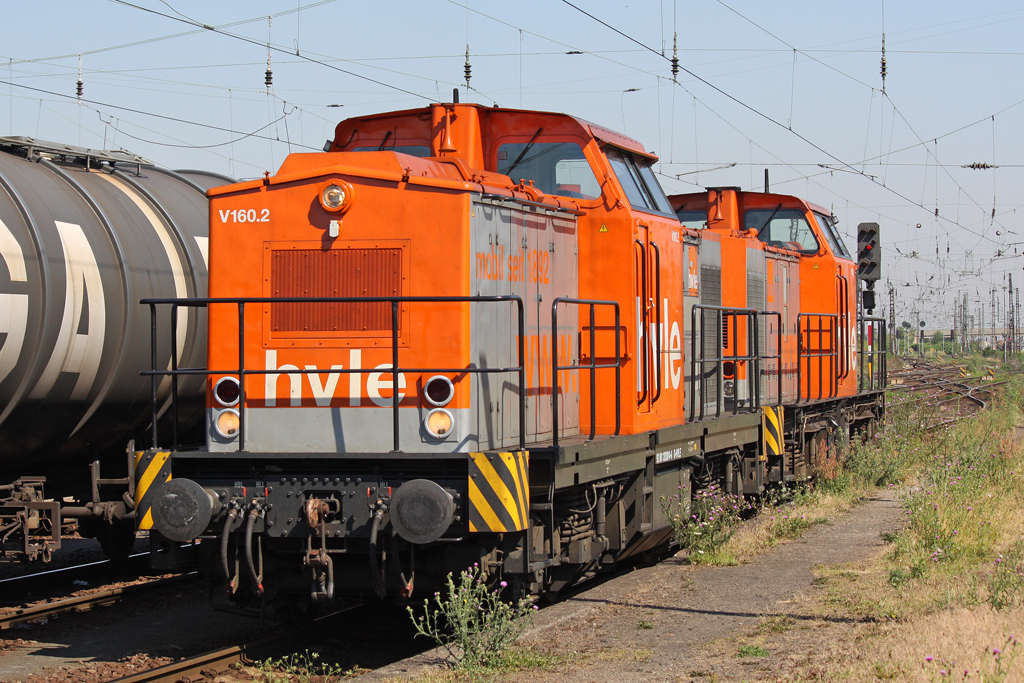 Die V160.2 und V160.3 der HVLE in Gro�korbetha am 09,07,10