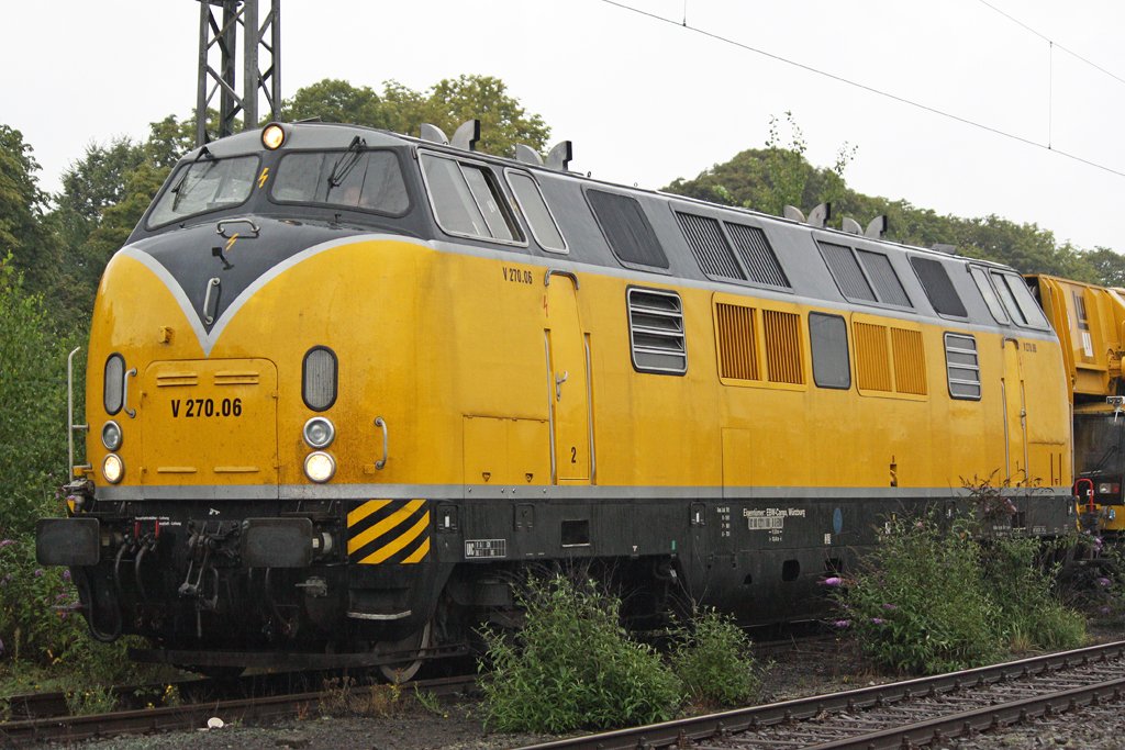 Die V270.06 der EBW-Cargo in Leverkusen Opladen, am 12,08,09