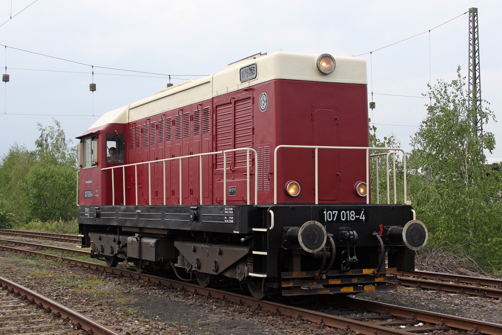Die V75 018 / 107 018-4 in Koblenz L�tzel am 20,05,11