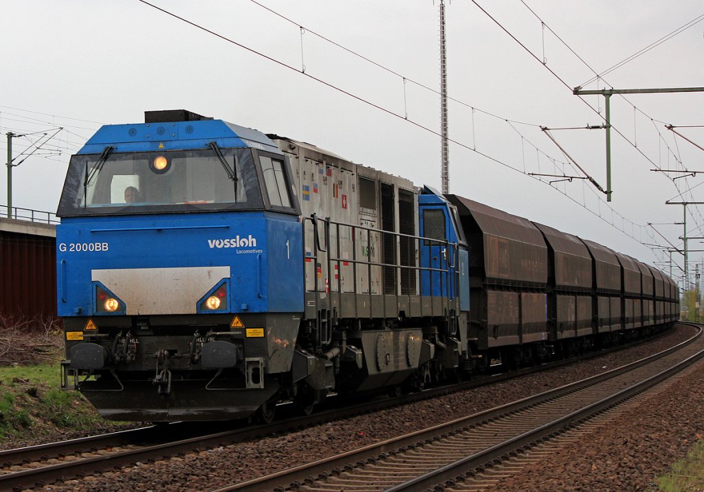 Eine RTB G2000 am NIAG Ganzzug in Porz Wahn am 12.04.2012