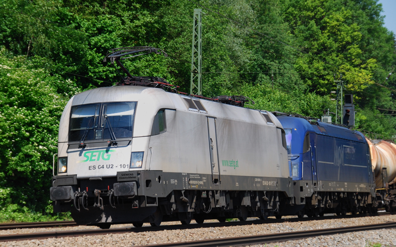 ES 64 U2-101, SETG, + 183 500-8, MGW, aufgenommen am 18.06.13, in A�ling.