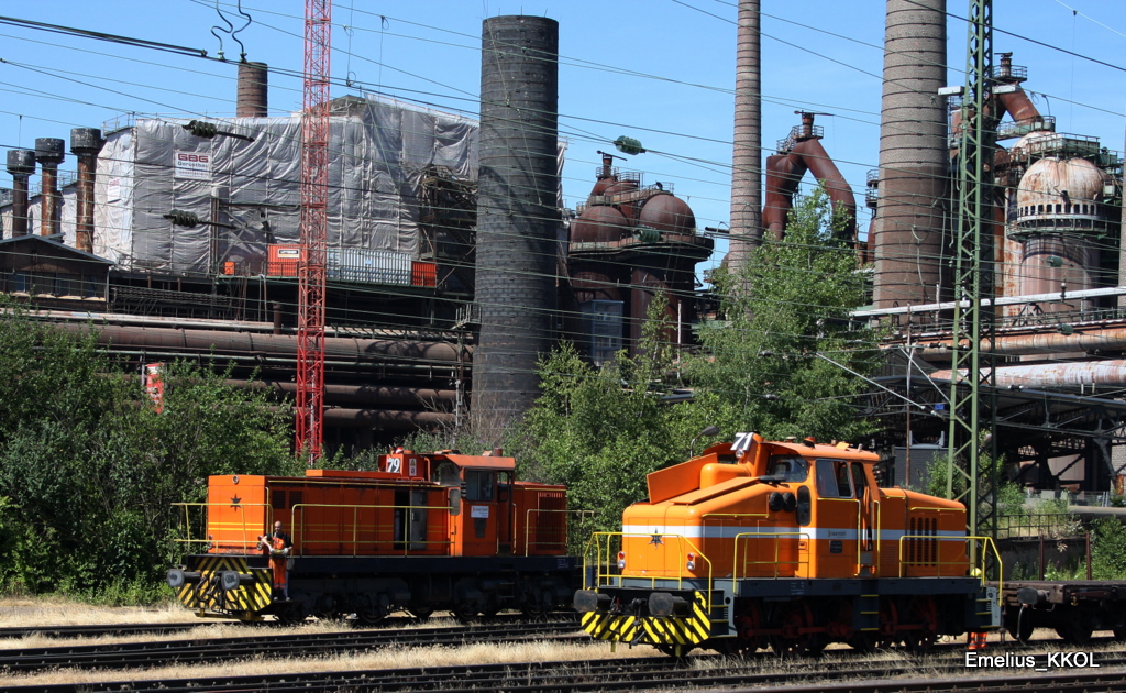 Hier nochmal die beiden vierachsigen Henschelloks in der Nahaufnahme am 08.07.2010 im V�lklinger Rbf.