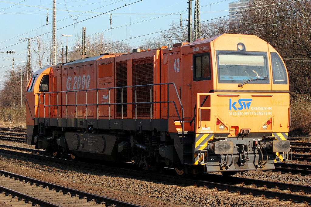 Lok 43 der KSW in K�ln West am 06.02.2012