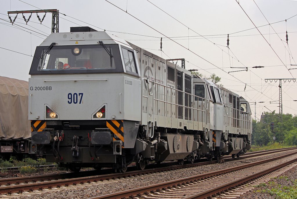 Lok 907 & 906 der Euro Cargo Rail in Duisburg Neudorf am 27.07.2011