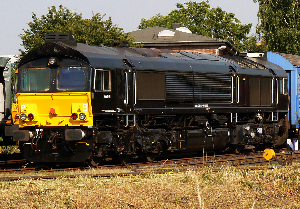 MRCE/DISPO Class 66 in Br�hl Vochem auf dem BW der HGK an der Kurf�rstenstrasse .