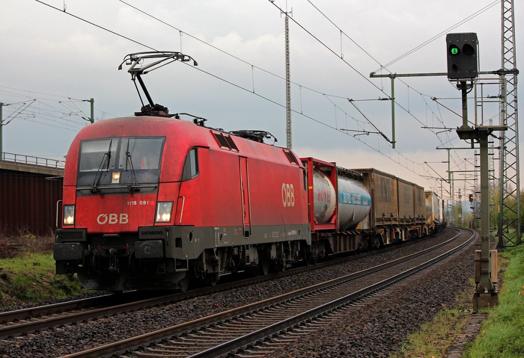�BB 1116 091-8 am Wenzel KLV in Porz Wahn am 12.04.2012