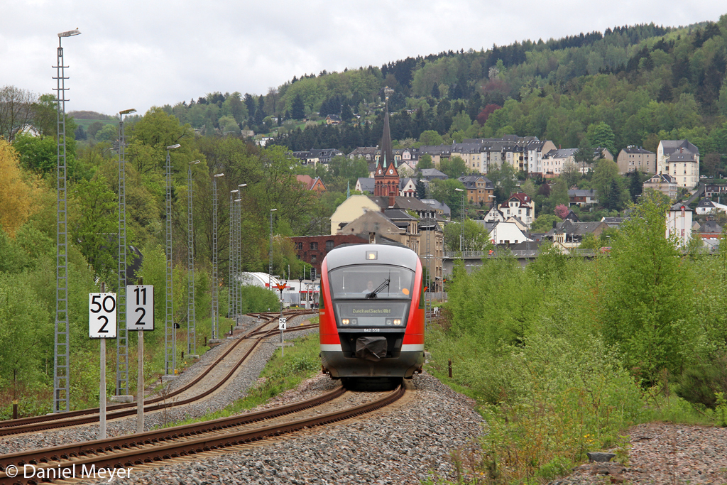 Der 642 558 in Aue (Sachs) am 10.05.2013