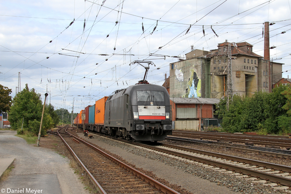 Der ES 64 U2-026 in Verden (Aller) am 27.08.2013 