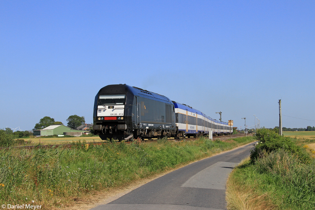 Die ER20-014 mit der NOB in Lehnshallig am 23.07.2013