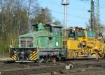 Diese Diesellok hing am Zugschluss des Bauzuges, der von 212 133-3 gezogen wurde , Gremberg 17.04.2010