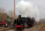 Die museumseigene 38 2267 bei einer ihrer zahlreichen F�hrerstandsmitfahrten in Bochum Dahlhausen am 14.04.2012