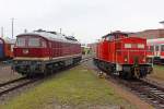 Die 130 101-9 und 298 161-1  beim Sommerfest im DB Museum Halle (Saale) am 02,07,11