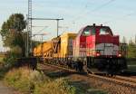 V150.05 (214 013-5) der BBL Logistik mit Schweer Bauzug in Porz Wahn am 14.10.2011