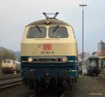 Nochmal die 217 014 und die 218 105 am 23.10.2010 in Frankenberg an der Eder