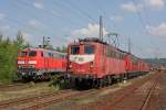 Die 140 024-1 neben 218 137-8 nach der Lokparade vom DB Museum Koblenz L�tzel am 21,05,11