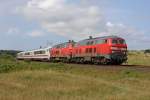 Die 218 321-8 und 218 374-7 in Morsum am 06,08,11