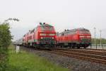 Die 218 344-0 und 218 341-6 neben 218 379-6 und 218 364-8 in Nieb�ll am 14,05,12