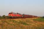 Die 218 831-6 und 218 380-4 mit dem SyltShuttle nach Westerland bei Klanxb�ll am 13,08,12