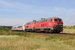 Die 218 359-8 und 218 381-2 bei Morsum am 14,08,12