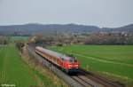 218 474-5 mit dem RE 14071 von Hannover nach Bad Harzburg am 21.04.2013 bei Goslar-Ba�geige.