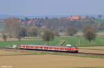 218 474-5 mit dem RE 14065 von Hannover nach Bad Harzburg am 21.04.2013 bei Derneburg.