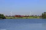 Die 218 314-3 und 218 381-2 kurz vor Nieb�ll am 23.07.2013 