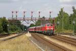 Die 218 452-1 bei der Einfahrt in Bad Harzburg am 25.08.2013
