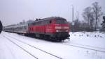 218 364-8 f�hrt los in die Kaserne Munster (15.01.10)
