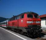 218 499-2 ist die letzt gebaute 218er und steht am 03.07.2010 im Bahnhof Oberstdorf.