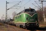 V200 053 mit Aluzug in Bonn Oberkassel am 28.03.2012