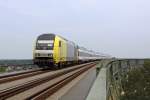 Die ER 20-012 auf der Hochbr�cke Hochdonn am 03,08,11