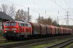 Bild 2 der 225 029-8 ebenfalls am 17.11.2010 mit Ihrem leeren Coilzug in Ratingen Lintorf
