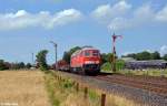 232 498-6 mit dem EZ 47411 (Fredericia - Maschen Rbf) am 22.07.2015 bei Langenhorn(Schlesw.).