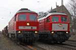 Die 232 587-6 und 232 908-4 in Ratingen Lintorf am 19,03,10