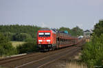 245 024-5 und 628 495-3  Tinnum  mit dem AS-K 1450 (Bredstedt/Niebüll - Westerland(Sylt)) am 07.07.2017 in Klanxbüll am ehemaligen BÜ Dreieckskoog.

