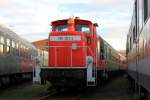 Auch 360 303 gl�nzt am 15.01.2011 im letzten Licht des Tages im Eisenbahn Museum Koblenz L�tzel.