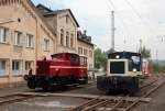 332 008-2 und 332 090-0 beim Lokschuppenfest in Siegen am 17.08.2013
