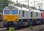 Nachschu� auf die beiden Euro Cargo Rail Class 77 (modifizierte Class 66),in K�ln West, Sommer 2009