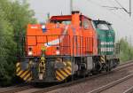 Northrail Mak G1206 mit HGB Ost V100 im Schlepp in Porz Wahn am 19.05.2011
